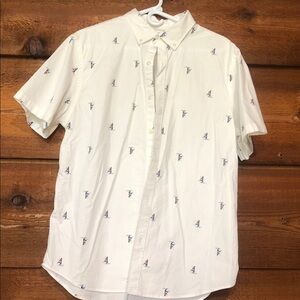 Old Navy White Shirt with Colorful Embroidery